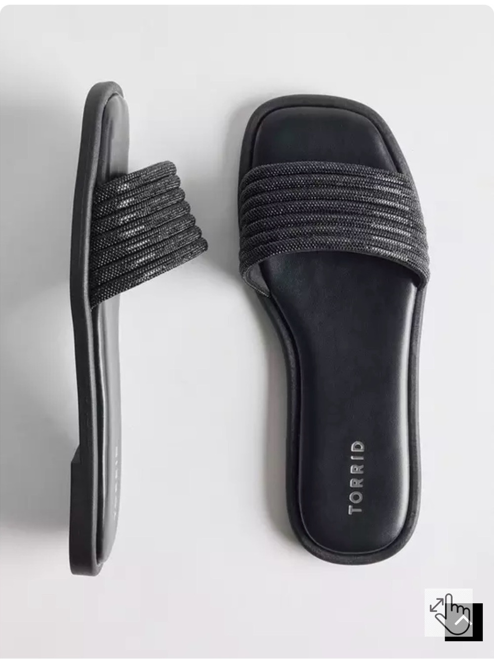 torrid Black Textured Strap Slide Sandals